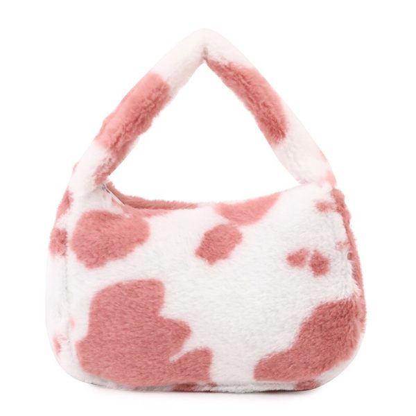 1PC Women Girls Fluffy Shoulder Bag Top-handle Bag Female Autumn Winter Handbag Plush Tote Fashion Shopping Bag - Image 5