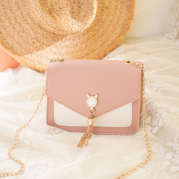 Bags for Women Luxury Designer Cover Tassel Chain Shoulder Small Square Bag Messenger Crossbody Bag Pearl Cat Bolsa Feminina - Image 2