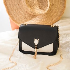 Bags for Women Luxury Designer Cover Tassel Chain Shoulder Small Square Bag Messenger Crossbody Bag Pearl Cat Bolsa Feminina