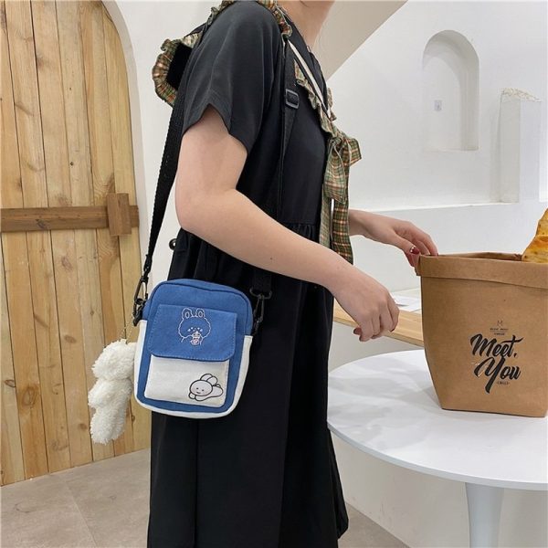 Canvas Shoulder Women's Bag Small Korean Fashion Messenger Crossbody Bag for Girl Students Cotton Cloth Female Handbags Bolsas - Image 3