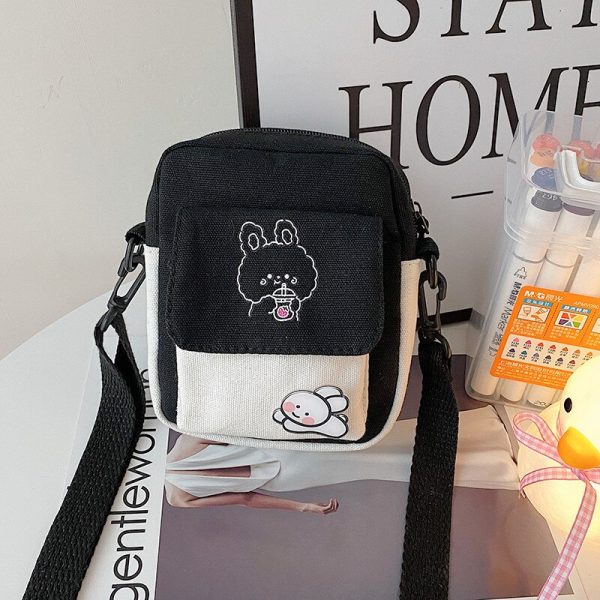 Canvas Shoulder Women's Bag Small Korean Fashion Messenger Crossbody Bag for Girl Students Cotton Cloth Female Handbags Bolsas - Image 4