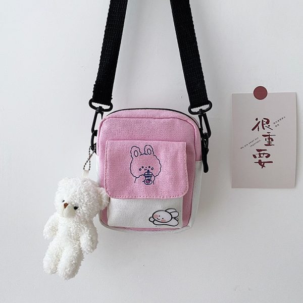 Canvas Shoulder Women's Bag Small Korean Fashion Messenger Crossbody Bag for Girl Students Cotton Cloth Female Handbags Bolsas - Image 5