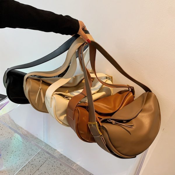 Crossbody Bags for Women Large Capacity Luxury Handbags Solid Soft Shoulder Bags Female Casual Travel Hobos Bag Vintage Sac New - Image 2