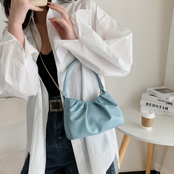 Fashion New Small Bag 2022 New Messenger Bag Trendy Female Small Square Bag Casual Fold Clutch Bag Shoulder Bag Designer Bags - Image 4