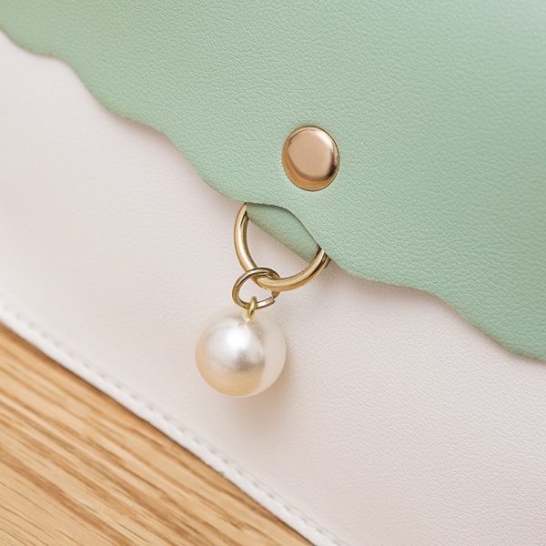 Fashion Simply PU Leather Crossbody Bag for Women Solid Color Shoulder Messenger Bag Lady Pendant Pearl Travel Small Handbag - Image 4