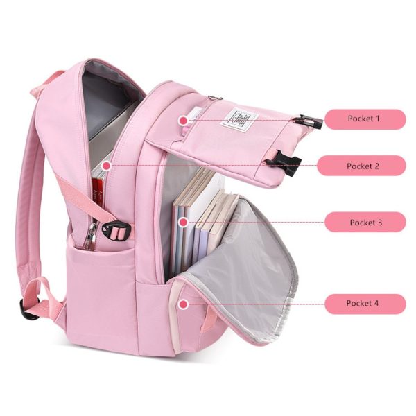 High School Bags for Girls Student Many Pockets Waterproof School Backpack Teenage Girl High Quality Campus Backpack - Image 5