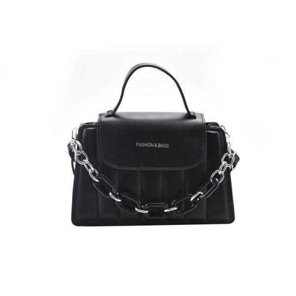 Messenger Bag 2022 New Handbag Fashion Simple Fashion Design PU Leather Shoulder Bag Female Chain Imitation Embroidery Thread - Image 5
