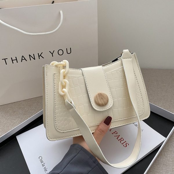 New Crocodile Pattern Rectangular Ladies Handbag Chain Ladies Small Shoulder Bag Fashion Design Leather Armpit Bag Designer Bag - Image 2