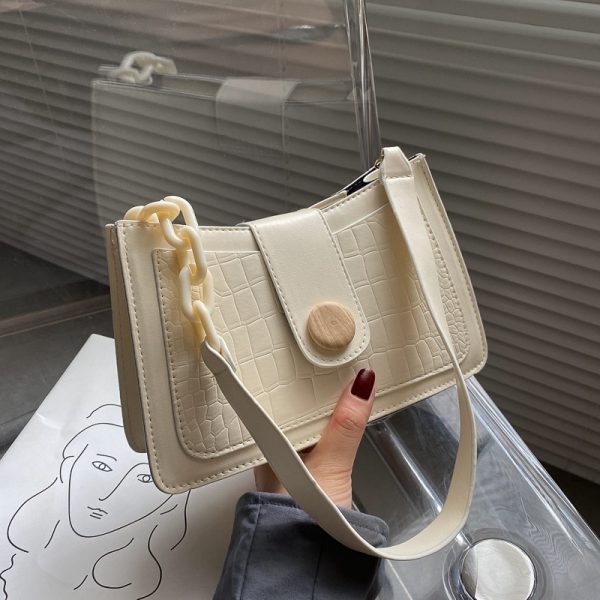 New Crocodile Pattern Rectangular Ladies Handbag Chain Ladies Small Shoulder Bag Fashion Design Leather Armpit Bag Designer Bag - Image 5