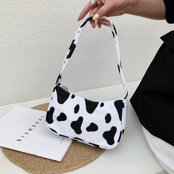 New Fashion Animal Pattern Print Women Shoulder Bag Casual Nylon Butterfly Leopard Zebra Cow Print Women Handbag Underarm Bags - Image 2