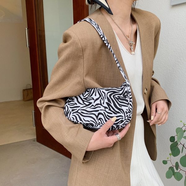 New Fashion Animal Pattern Print Women Shoulder Bag Casual Nylon Butterfly Leopard Zebra Cow Print Women Handbag Underarm Bags - Image 3