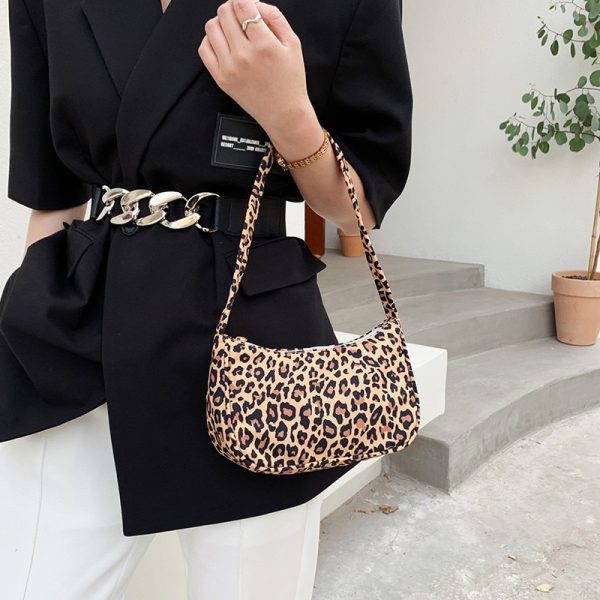 New Fashion Animal Pattern Print Women Shoulder Bag Casual Nylon Butterfly Leopard Zebra Cow Print Women Handbag Underarm Bags - Image 4