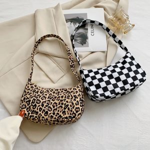 New Fashion Animal Pattern Print Women Shoulder Bag Casual Nylon Butterfly Leopard Zebra Cow Print Women Handbag Underarm Bags