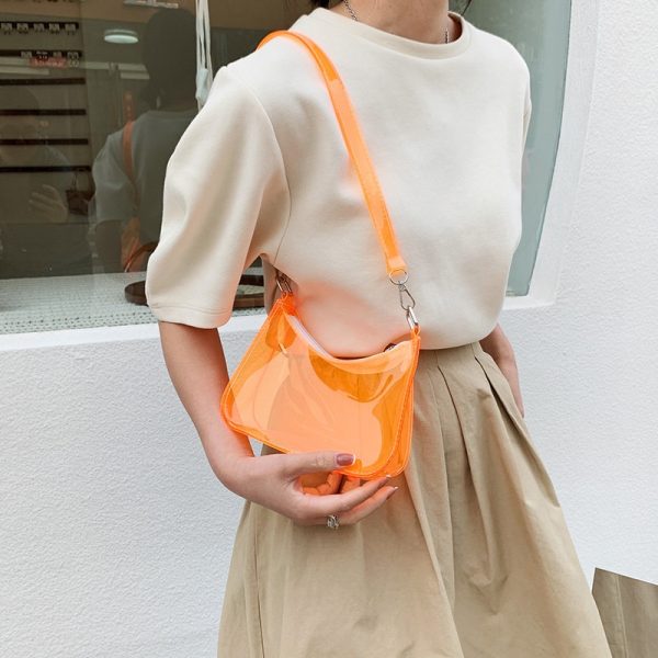 New Small Transparent Bag Women's Bag 2022 Summer New Fashion Korean Fashion Crossbody Bag Western Single Shoulder Underarm Bag - Image 3