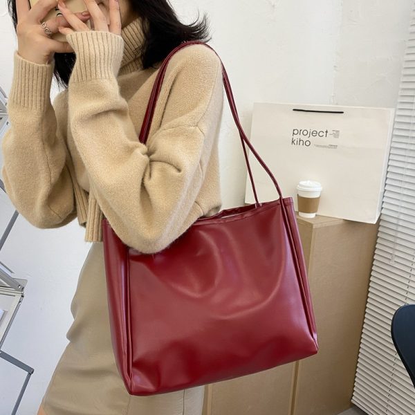 New Trendy Tote Bag Simple Temperament Western Style Large Capacity Shoulder Bag Casual Shopping Bag Luxury Designer Handbag - Image 3