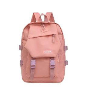 Nylon Backpack Junior High School High School Students Large Capacity Travel Bag College Style Campus Solid Color Bag