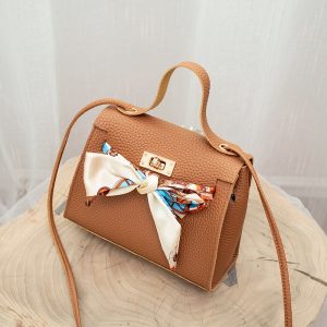 PU Leather Bow-Knot Shoulder Bag Messenger Purse Bag Women Single Strap Crossbody Handbag Purse Small 5 Colors