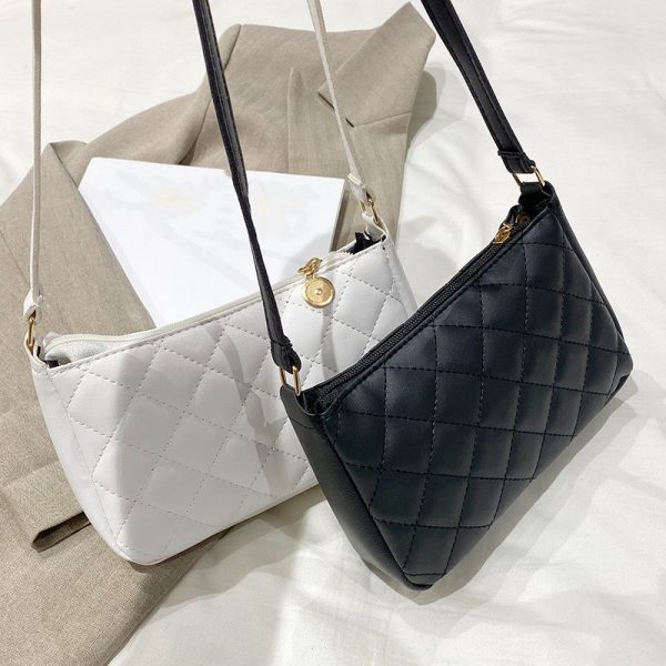 Solid Color Small Bags for Women 2022 Hot Sale Women's PU Leather Shoulder Bag Simple Handbags and Purses Female Travel Totes - Image 2