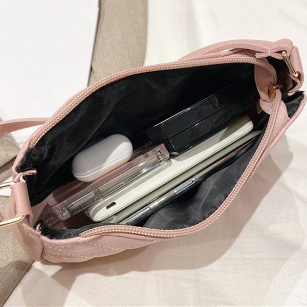 Solid Color Small Bags for Women 2022 Hot Sale Women's PU Leather Shoulder Bag Simple Handbags and Purses Female Travel Totes - Image 5