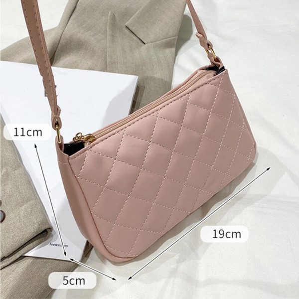 Solid Color Small Bags for Women 2022 Hot Sale Women's PU Leather Shoulder Bag Simple Handbags and Purses Female Travel Totes - Image 6