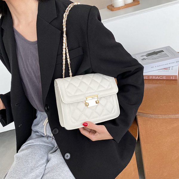 Summer Small Bag Female Bag 2021 Internet Celebrities New Trendy Fashion Rhombus Chain Bag Ins Shoulder Messenger Bag - Image 3