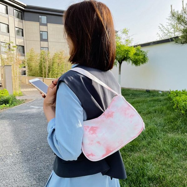 Tie-dye Bag Women's 2022 New Trend Fashion Casual Simple Street Hip-hop Simple Shoulder Messenger Bag Underarm Nylon Bag - Image 5