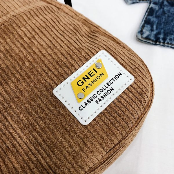 Women Little Corduroy Cloth Shoulder Bag Small Canvas Messenger Bag for Key Phone Pink Crossbody Bags Cute Zipper Purse for Girl - Image 4
