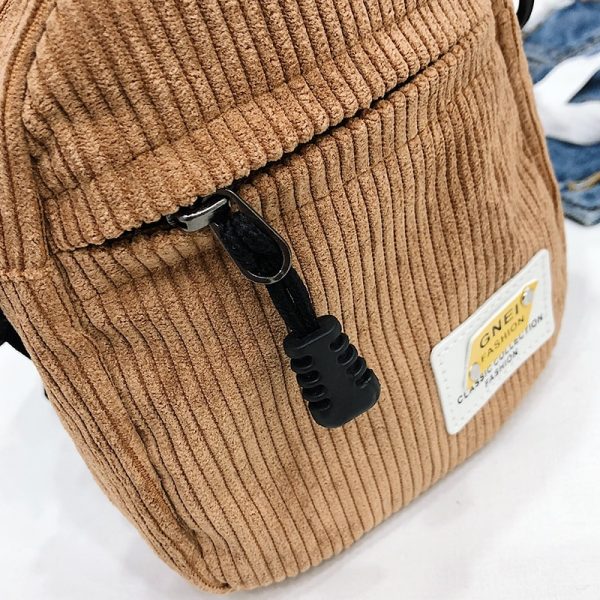 Women Little Corduroy Cloth Shoulder Bag Small Canvas Messenger Bag for Key Phone Pink Crossbody Bags Cute Zipper Purse for Girl - Image 5