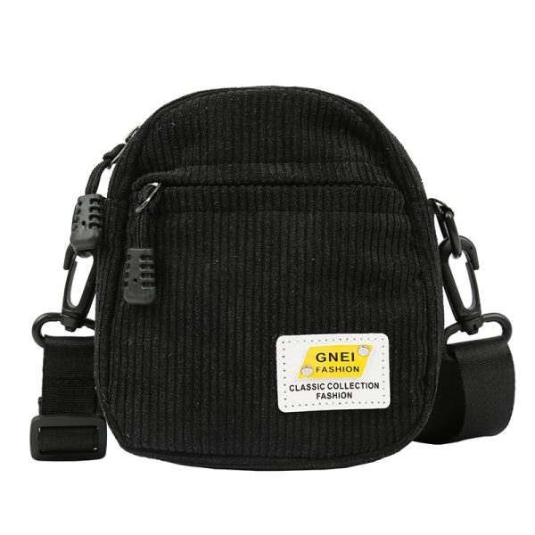 Women Little Corduroy Cloth Shoulder Bag Small Canvas Messenger Bag for Key Phone Pink Crossbody Bags Cute Zipper Purse for Girl