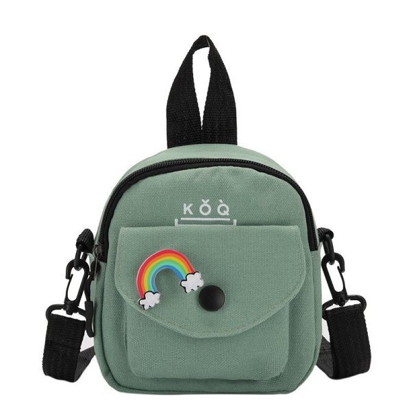 Women's Handbag Cute Small Bag Fashionable and Versatile Canvas Messenger Bag Korean Casual One Shoulder Small Square Bag - Image 5