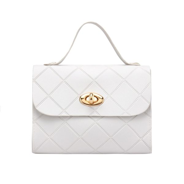 Women's Handbag New Rhombus Embroidery Thread Fashion Messenger Small Square Bag Fashion Casual Simple Bags for Women - Image 2