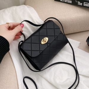 Women's Handbag New Rhombus Embroidery Thread Fashion Messenger Small Square Bag Fashion Casual Simple Bags for Women