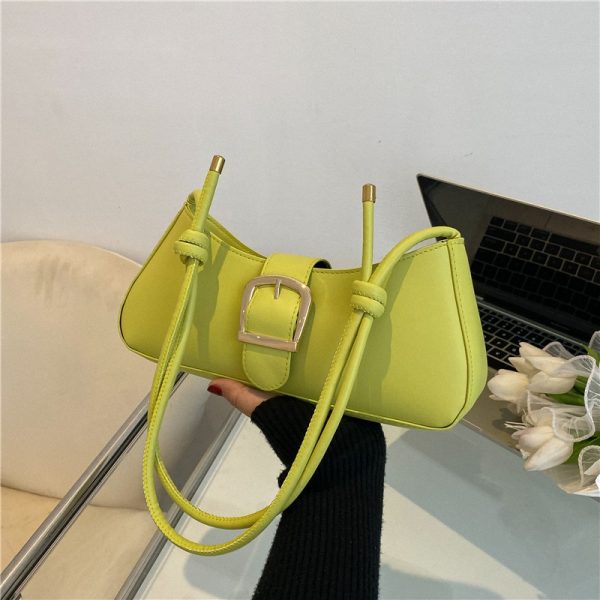 Women's Shoulder Bag Solid Color Popular Small Bag Trend Summer 2022 New Trendy Crossbody Bag Texture Shoulder Underarm Bag - Image 3