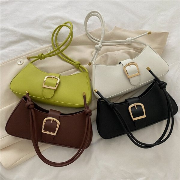 Women's Shoulder Bag Solid Color Popular Small Bag Trend Summer 2022 New Trendy Crossbody Bag Texture Shoulder Underarm Bag - Image 6