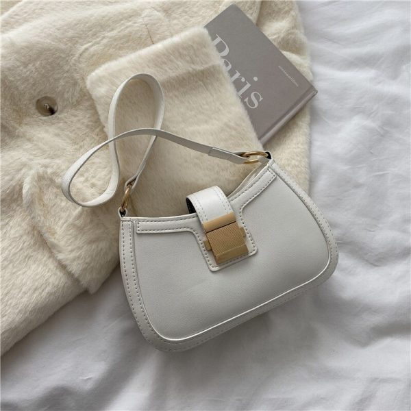 Women's Shoulder Bags New Fashion Simple Casual Western Temperament PU Simple Ladies Shoulder Bags Trendy Underarm Bags - Image 6