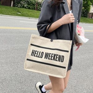 Women's Tote Bag Four Seasons New Fashion Women's Handbag Large Capacity Commuter Print Student Shoulder Bag